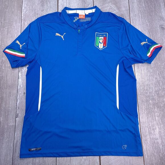 Puma Mens Italy Home Jersey Size XXL Soccer Football 2014 2015 Short Sleeve - Picture 1 of 8